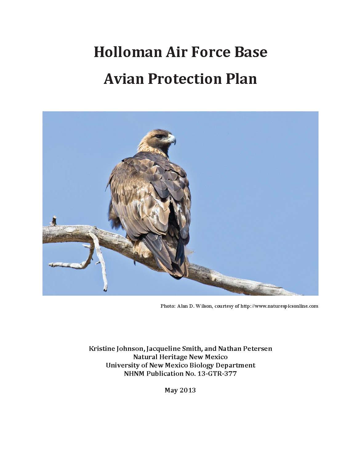 Cover for Holloman Avian Protection Plan